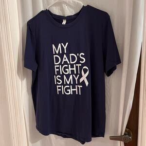 Lululemon blue tee my dads fight is my fight graphic size 12